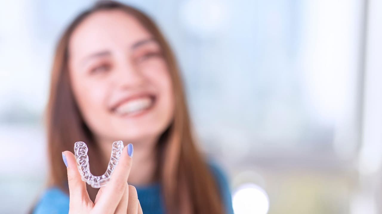 Beautiful smile with Invisalign clear aligners
